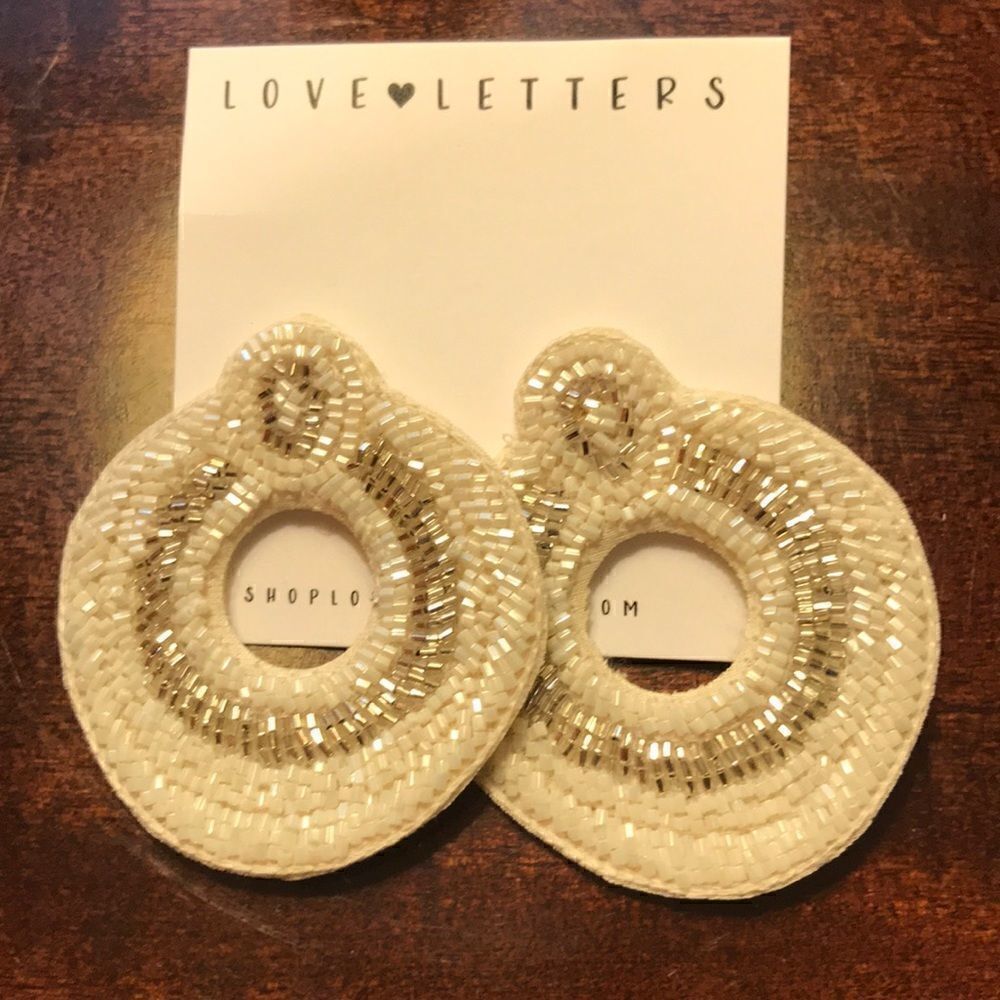 (5/$25) Love Letters Beaded earrings, BNWOT